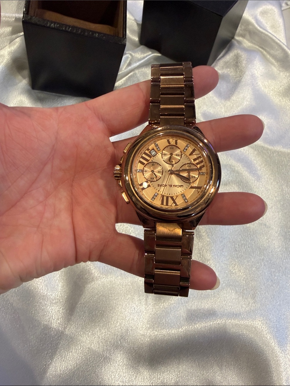 Michael Kors Rose Gold Tone Men’s Chronograph Bracelet Watch